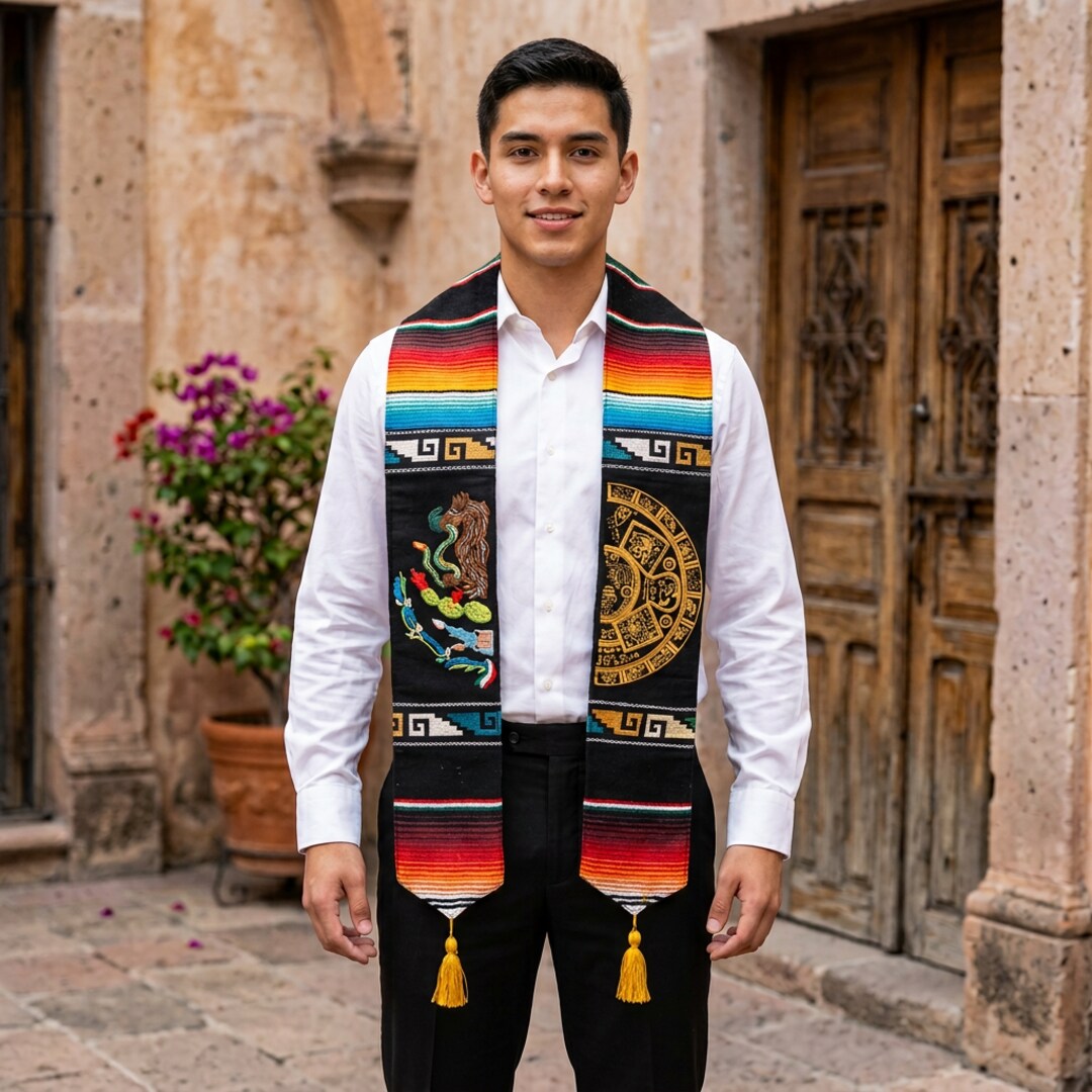Handmade Mexican Graduation Stole Colorful Embroidered Floral Latina Grad Stole | MakerPlace by Michaels Handmade Mexican Graduation Stole Colorful Embroidered Floral Latina Grad Stole | MakerPlace by Michaels